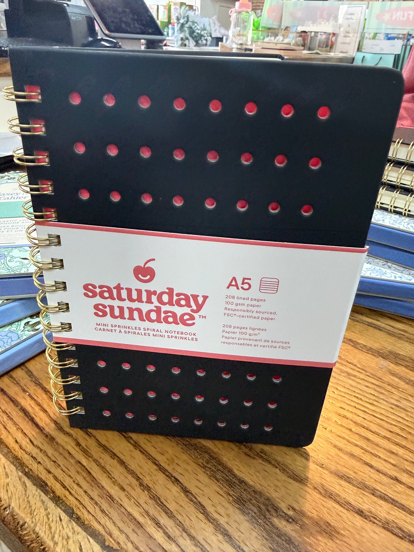 Black Cherry Mini Sprinkles Spiral Notebook