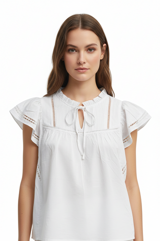 Flutter Sleeves Peasant Top