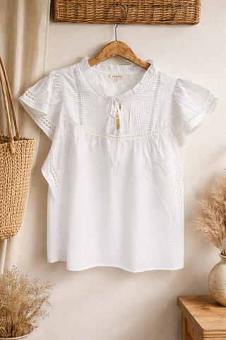 Flutter Sleeves Peasant Top