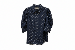 Navy Polka Dot Print Shirt