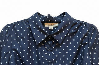 Navy Polka Dot Print Shirt