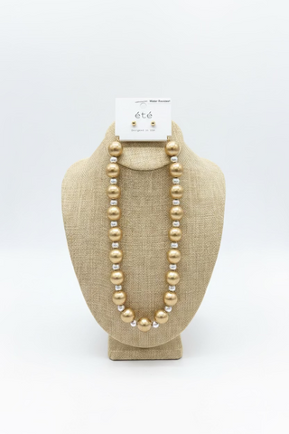 Multi Bead Matte 2 Tone Necklace