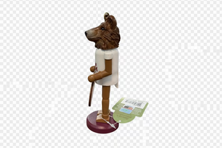 Texas A&M Aggies dog mascot nutcracker ornament with white jersey and staff