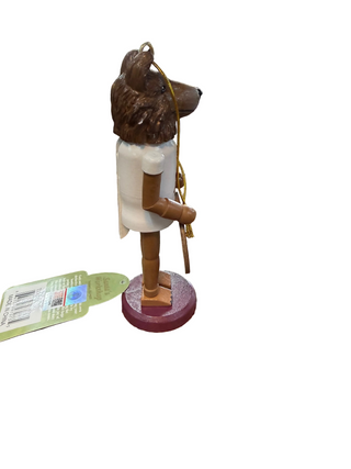 Santa's Workshop Texas A&M dog nutcracker Christmas ornament with gold hanging cord