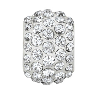 Brighton Ice Diva silver bead with sparkling crystal rhinestones in circular pattern