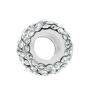 Brighton Ice Diva silver-plated charm bead with clear Swarovski crystals