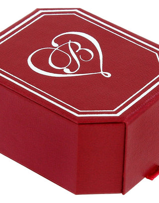 Brighton red octagonal gift box with white heart logo for Illumina Celeste earrings