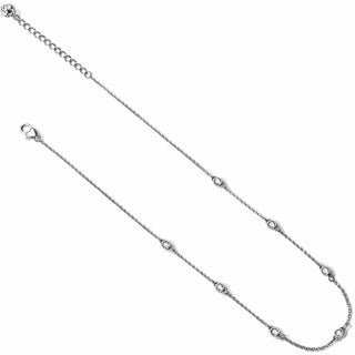 Brighton Illumina Petite Collar Necklace in silver with bezel-set crystal stations