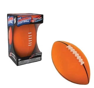Incredible Football orange foam indoor football with white laces, shown in box