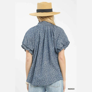 Indigo Mini Floral Top