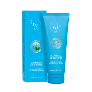 Blue 'inis hair' sea mineral conditioner packaging 