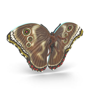 Schleich butterfly figurine with detailed brown wings featuring eye-spot markings and insect body center