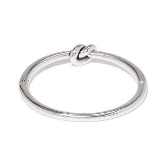 Brighton Interlok Single Knot Hinged Bangle in polished silver with decorative knot detail
