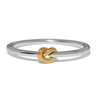 Interlok Single Knot Hinged Bangle in Silver Gold