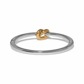 Interlok Single Knot Hinged Bangle in Silver Gold
