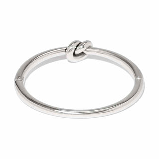 Brighton Interlok Single Knot Hinged Bangle in polished silver with decorative knot detail