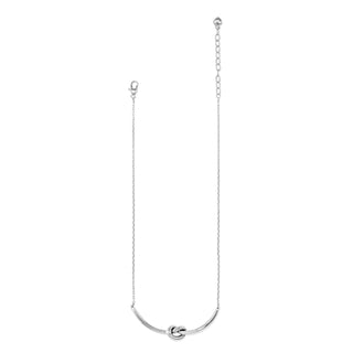 Brighton Interlok Single Knot Necklace in silver with love knot pendant on delicate chain