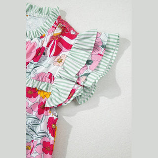 Jessa Floral Ruffle Trim Blouse