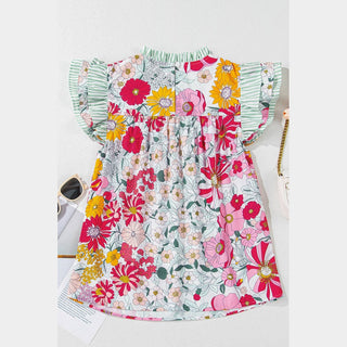 Jessa Floral Ruffle Trim Blouse