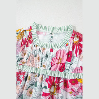 Jessa Floral Ruffle Trim Blouse