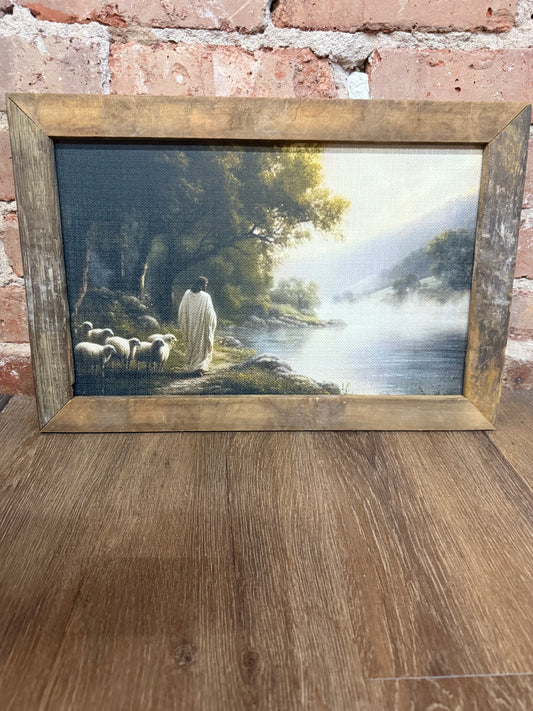 Framed painting of Jesus
