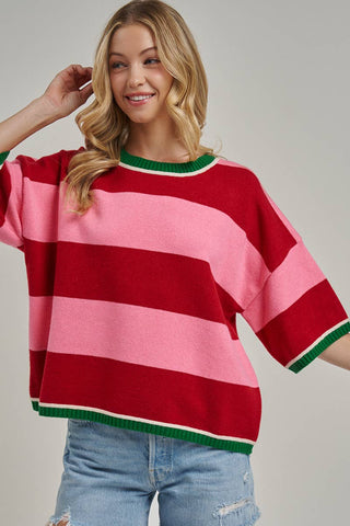 Joyful Wide Stripe Sweater Top