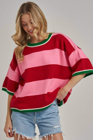 Joyful Wide Stripe Sweater Top