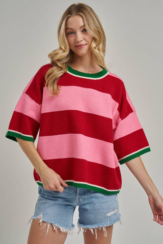 Joyful Wide Stripe Sweater Top
