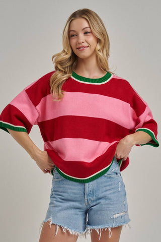 Joyful Wide Stripe Sweater Top