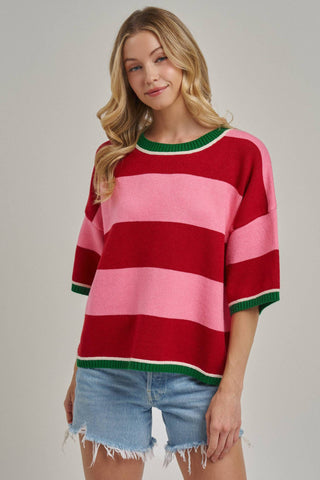 Joyful Wide Stripe Sweater Top