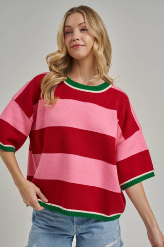 Joyful Wide Stripe Sweater Top