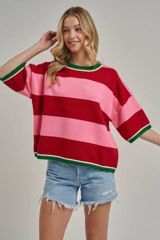 Joyful Wide Stripe Sweater Top
