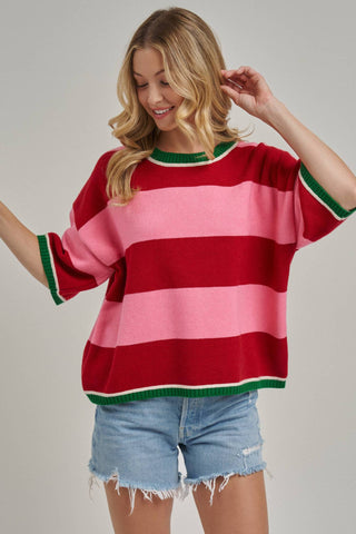 Joyful Wide Stripe Sweater Top