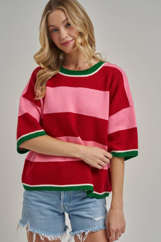 Joyful Wide Stripe Sweater Top