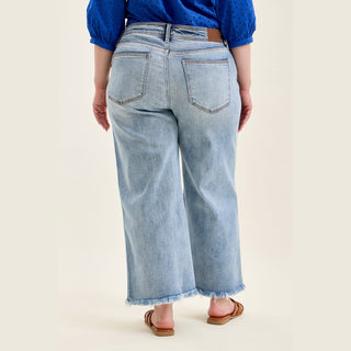 Judy Blue Women's Bottoms Judy Blue Mid Rise Wide Leg Ankle Jeans