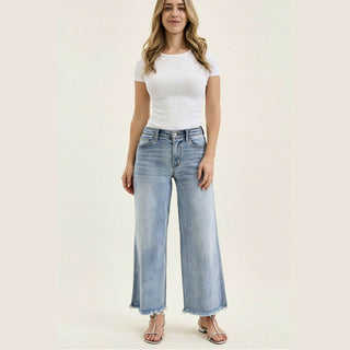 Judy Blue Women's Bottoms Judy Blue Mid Rise Wide Leg Ankle Jeans