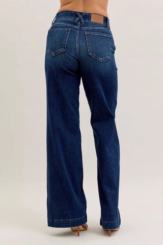 Judy Blue Trouser Wide Leg Jean Dark