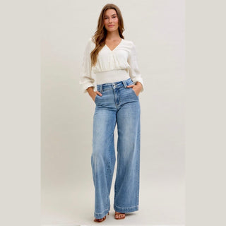 Judy Blue Women's Bottoms Judy Blue Trouser Wide Leg Jeans