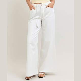 Judy Blue Women's Pants Judy Blue White Palazzo Pants