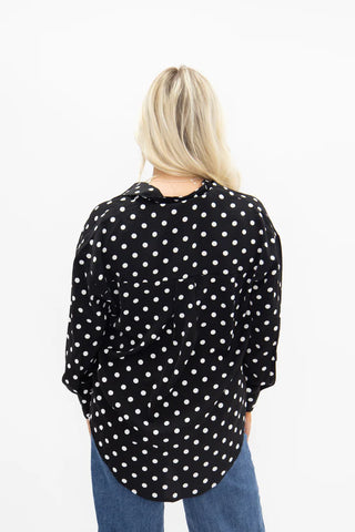 Kathryn Classic Button-Up in Polka-Dot
