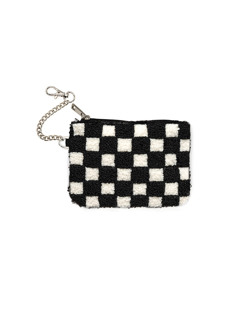 Black Check Key Chain Pouch