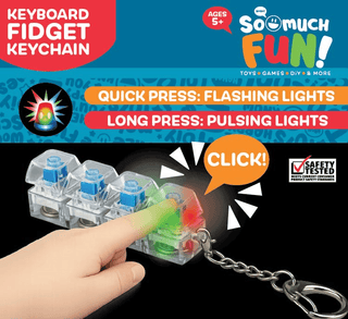 Keyboard Fidget LED Keychain Clicker
