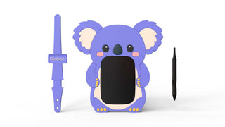 Purple koala writing tablet with cream accents and soft rubbery texture