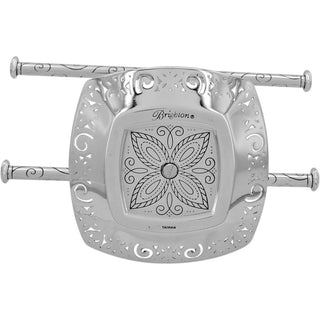 Brighton Lacie Daisy silver bangle holder with ornate floral engraving and four bar pegs