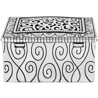 Brighton Lacie Daisy silver jewel box with ornate scrollwork and filigree lid detail