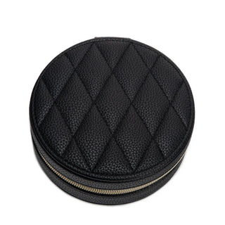 Brouk & Co Jewelry Storage Leah Quilted Round Travel Case