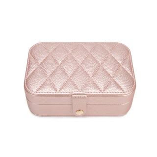 Brouk & Co Jewelry Storage Quilted PInk Leah Travel Jewelry Organizer