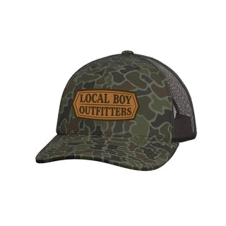 Local Boy Men's Accessories Leather Crest Trucker Hat