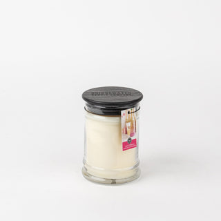 Bridgewater Candle Company small jar candle in Let's Celebrate scent with wooden lid
