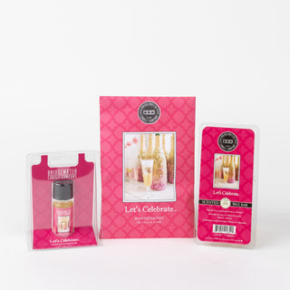 Bridgewater Candle Company Let's Celebrate scented wax bar, sachet, and fragrance oil set